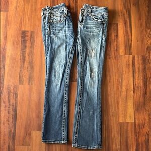 TWO pairs of Women's Miss me Blue Jeans